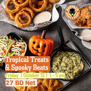 Tropical treats & Spooky Beats Brunch at Buffalo Wings & Rings, Bahrain – Halloween Cdxb.com Special Offers, Deals & Discounts in Canada