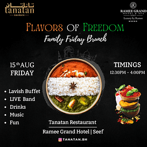 Family Friday Day – Independence Day Special at Tanatan Indian Restaurant – Ramee Grand Hotel – Desi Events Cdxb.com Special Offers, Deals & Discounts in Canada